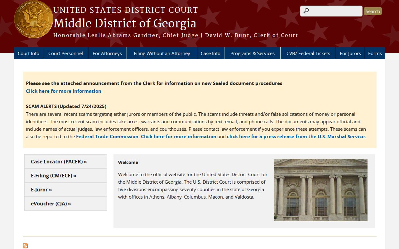 United States District Court for the Middle District of Georgia official page